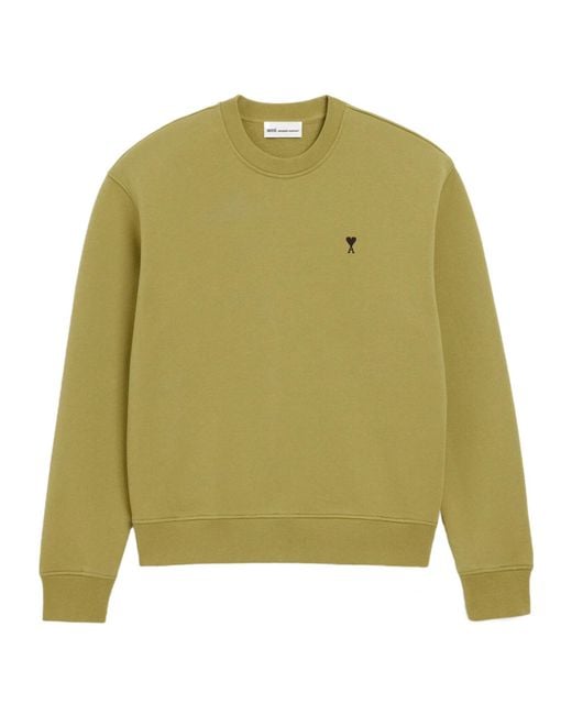 AMI Green Ami Ami De Coeur Crewneck Sweatshirt for men