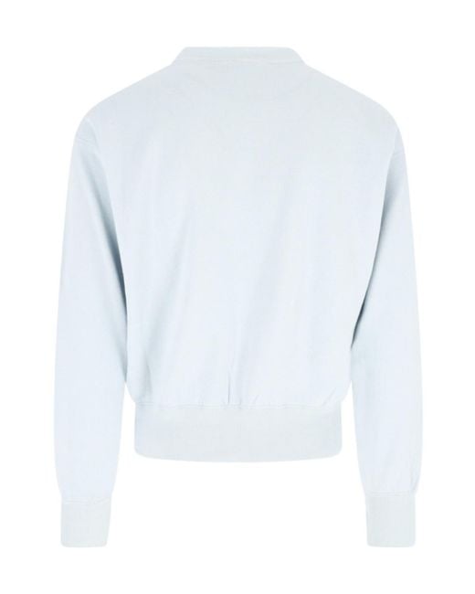 Auralee Blue Crew Neck Sweater for men