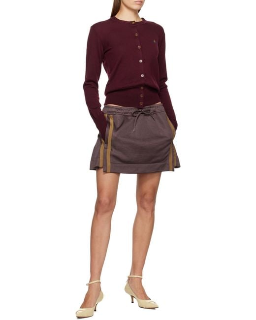 Vivienne Westwood Purple Orb Embroidered Buttoned Cardigan