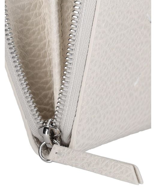 Maison Margiela White Four-Stitch Zip-Around Wallet
