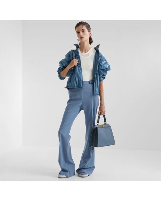 Fendi Blue Wool Gabardine Trousers