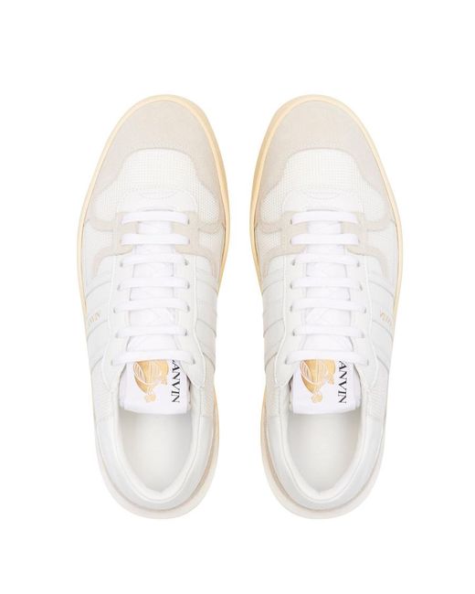 Lanvin White Clay Leather Sneakers for men