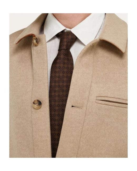 Ferragamo Brown Micro Pattern Silk Tie for men