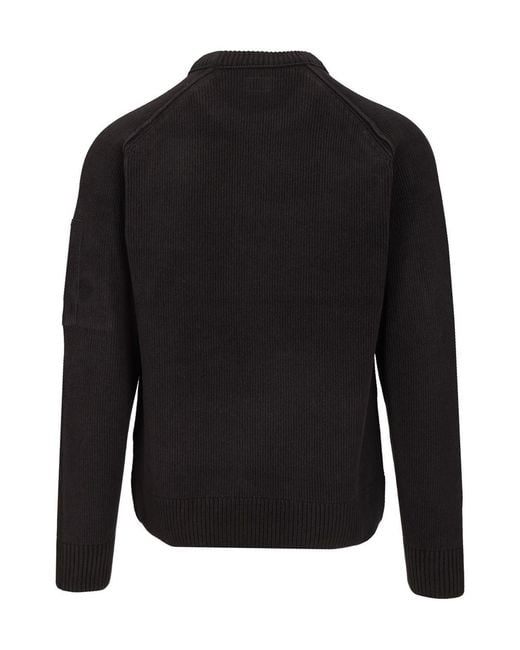 C P Company Black Lens Pocket Knitted Sweater for men