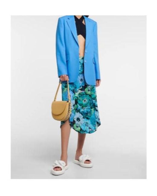 Stella McCartney Blue Floral Midi Skirt
