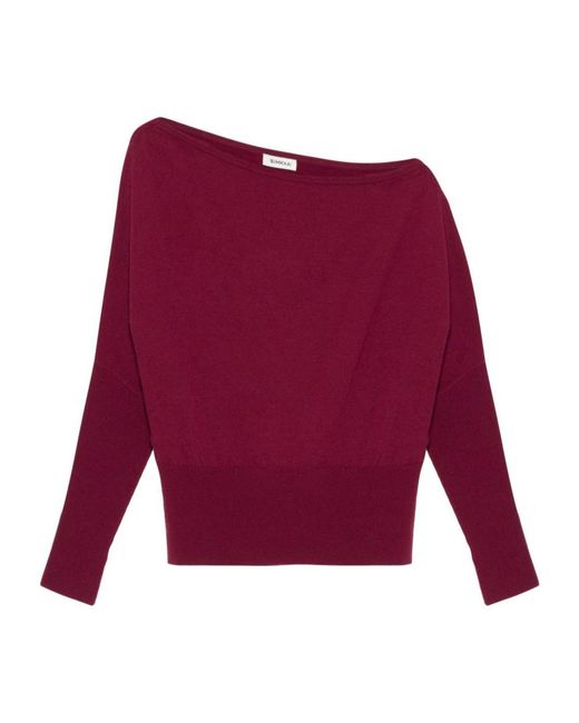 Jonathan Simkhai Red Off-Shoulder Wool Top