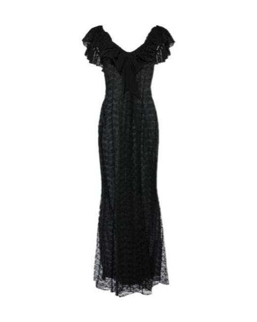 Alessandra Rich Black Bow-Tie Lace Dress