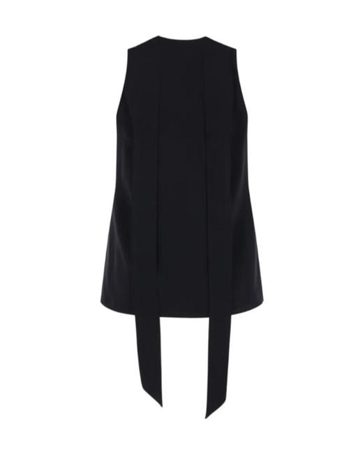 Raquel Diniz Black V-Neck Tie Blouse