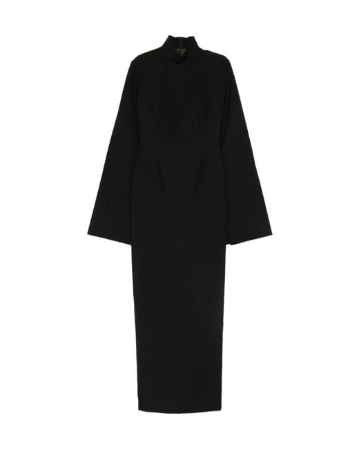 Solace London Black Josefine Long-Sleeve Maxi Dress