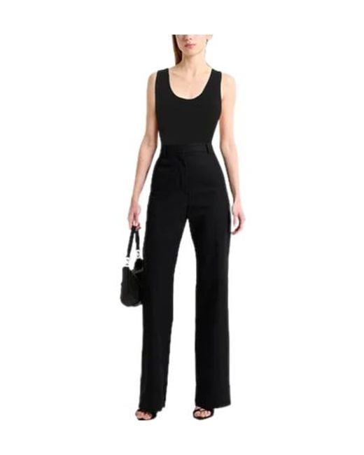 Max Mara Black Solid Color Sleeveless Top