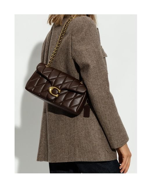COACH Black Tabby 26 Logo Detailed Shoulder Bag