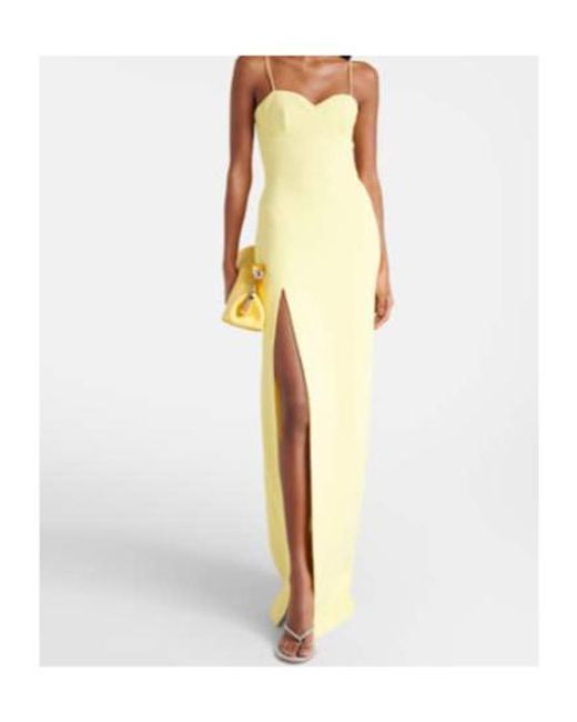 David Koma Yellow Side-Slit Corset Gown