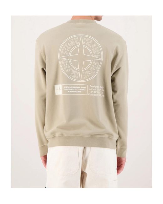 Stone Island Natural Logo Printed Crewneck Sweatshirt for men