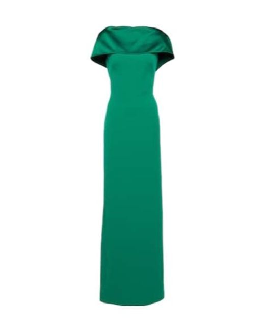 Safiyaa Green Inaya Crêpe Gown
