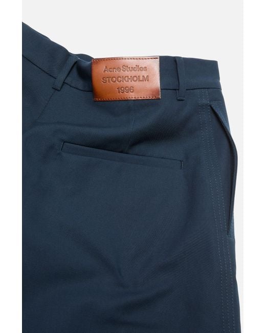 Acne Blue Logo-Patch Trousers for men