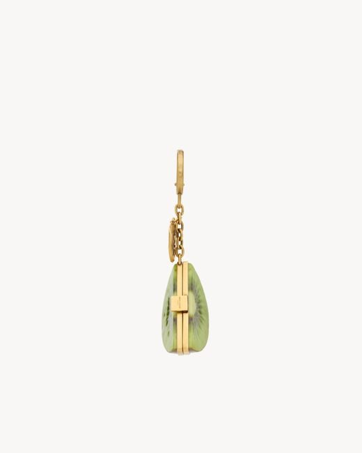 Saint Laurent Green Logo Keychain