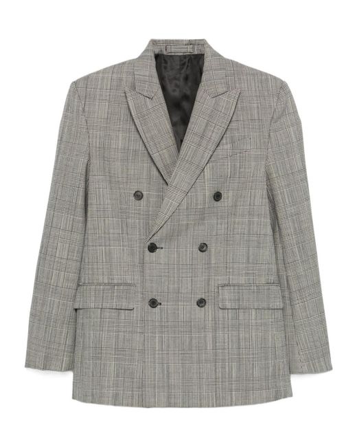 Wardrobe NYC Gray Double-Breasted Blazer