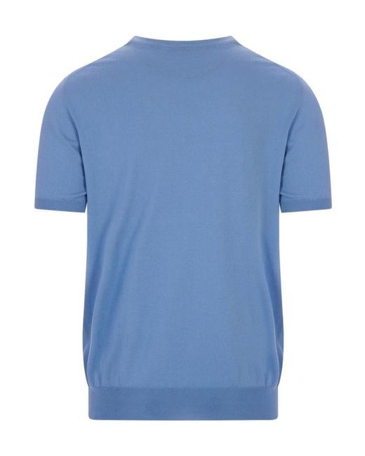 Kiton Blue Round-Neck T-Shirt for men