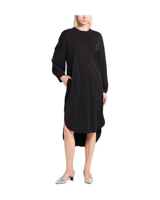 Max Mara Black Solid-Color Fitted Dress