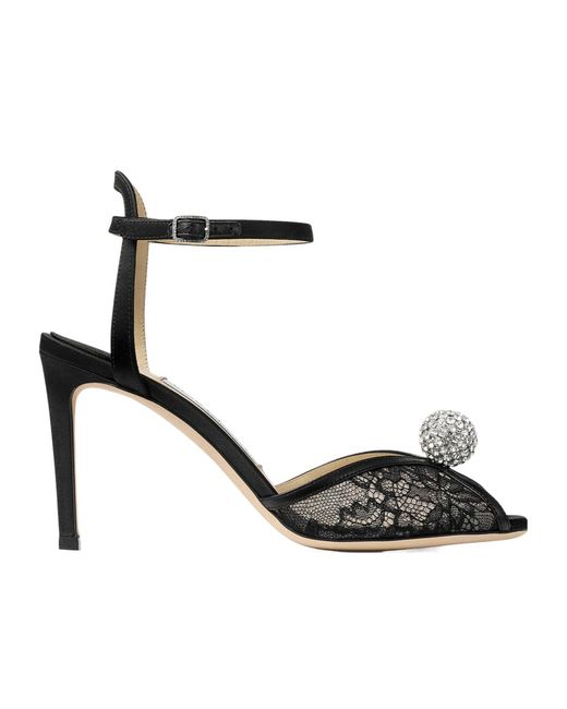 Jimmy Choo Black Sacora 85 Sandals