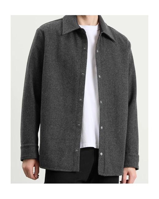 A.P.C. Gray Buttoned Thick Shirt for men
