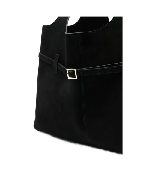 MANU Atelier Black Cambon Cabas Suede Tote Bag