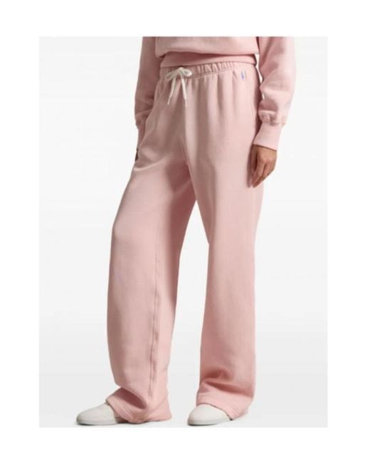 Polo Ralph Lauren Pink Logo Embroidered Drawstring Pants