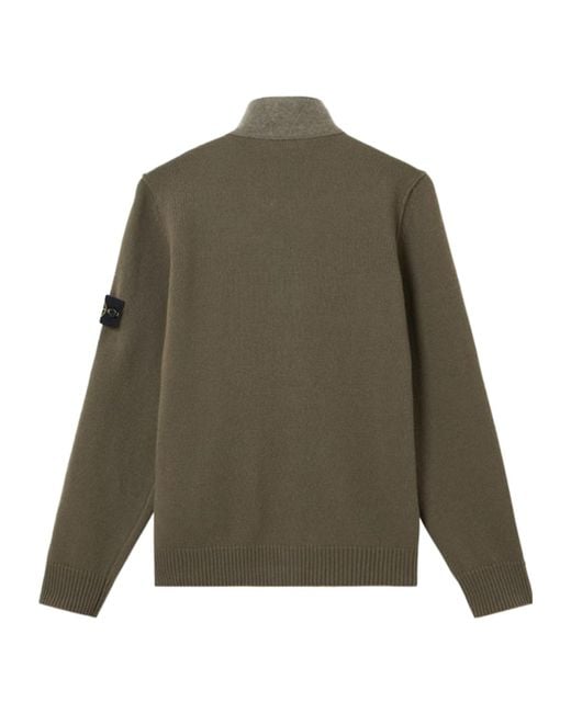 Stone Island Green Long-Sleeved Sweater for men