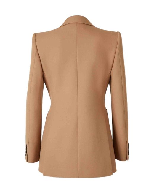 Chloé Brown Peak-Lapel Button Wool Blazer
