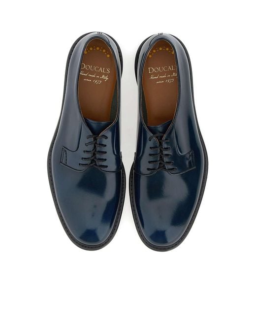 Doucal's Blue Lace Up Shoes for men