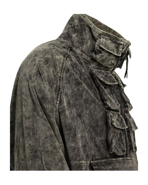 Kapital Gray Multi-Pocket Zip-Up Jacket for men