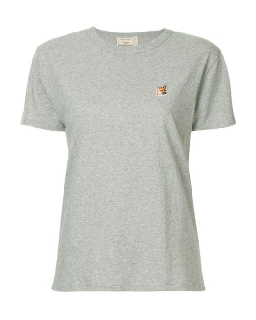 Maison Kitsuné Gray Fox Embroidery T-Shirt