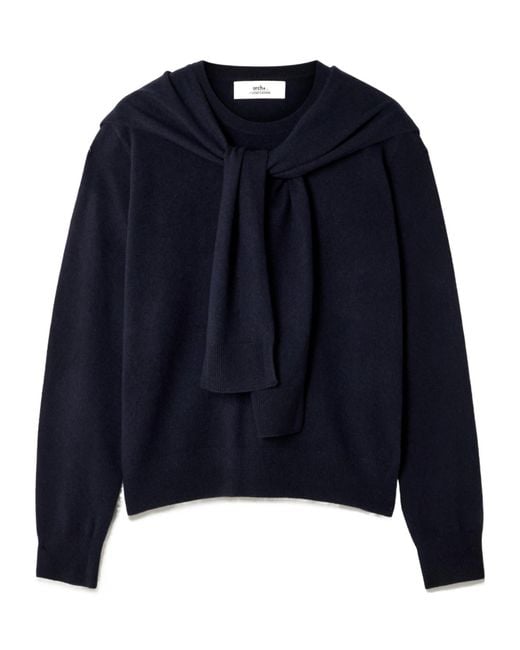 arch4 Blue Eldergrove Tie-Detailed Organic Cashmere Sweater