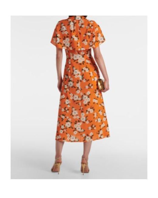 Emilia Wickstead Orange Florencia Floral Crêpe Georgette Shirtdress