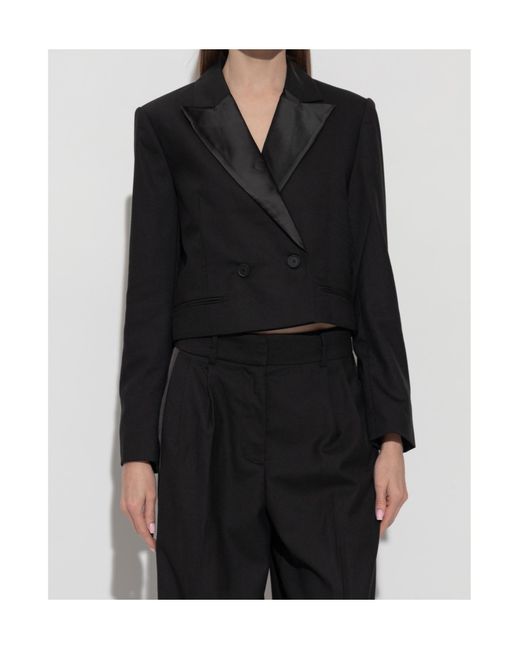 AllSaints Black Noa Cropped Blazer
