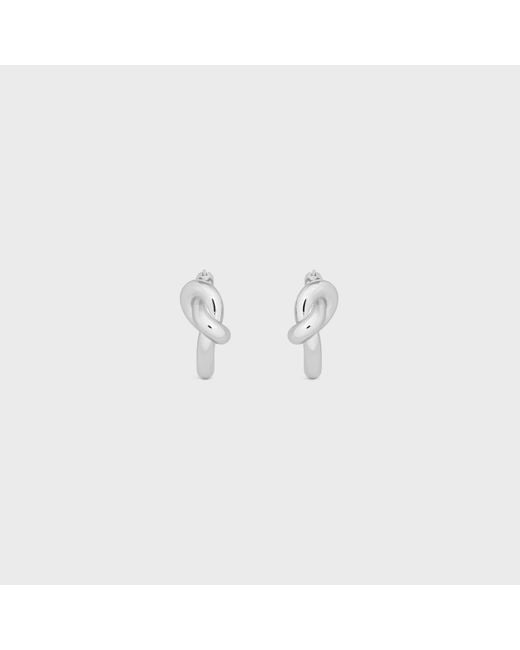 Céline White Knot Hoops for men