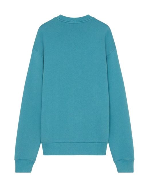 Maison Kitsuné Blue Maison Kitsuné Speedy Fox Patch Crewneck Sweatshirt for men