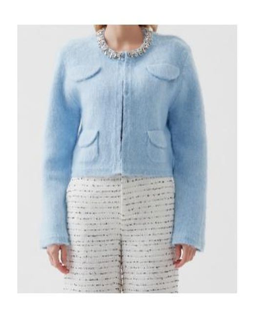 Marissa Chiara Blue Long-Sleeved Crew Neck Jacket