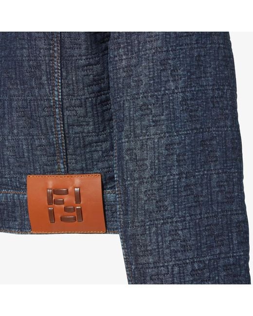Fendi Blue Logo Patch Denim Jacket