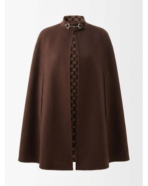 Gucci Brown Horsebit Arm Slit Cape