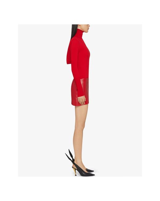 Givenchy Red High-Neck Open Back Sweater