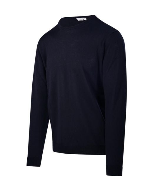 Roberto Collina Blue Fine Knit Crewneck Jumper for men