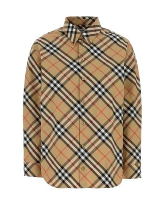 Burberry Metallic Long Sleeved Checked Shirt