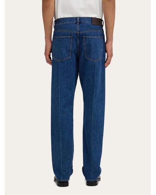 Ferragamo Blue Ferragamo Tapered Leg Jeans for men