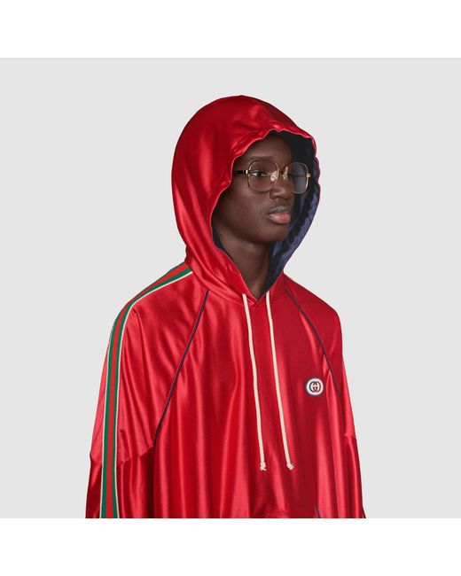 Gucci Red Web G Patch Hoodie for men