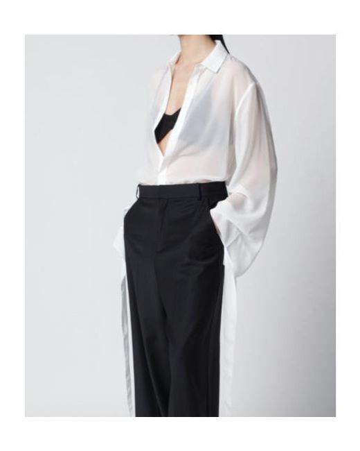 Frankie Shop White Tie-Detail Shirt