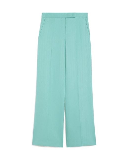 Max Mara Blue Deserto Wide Leg Trousers