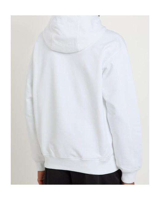Casablanca White Tennis Club Logo-Print Hooded Cotton Sweatshirt for men