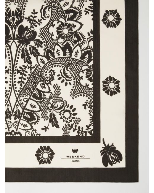 Weekend by Maxmara Black Printed Square Shawl