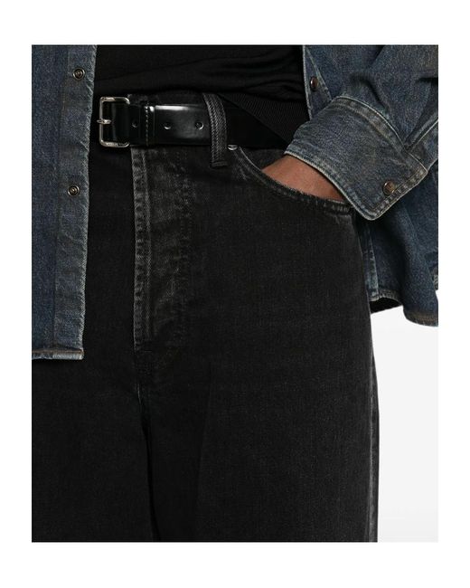 Nine:inthe:morning Black Casual Trousers With Belt Loops for men